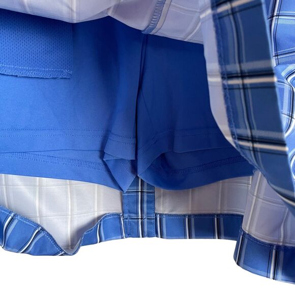 Izod XFG Golf Blue Black White Plaid Stretch Women's size 12 Skort Skirt - Picture 2 of 8